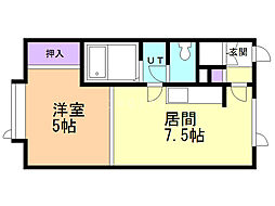 メゾンシャリテ 1DKの間取図画像