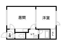 アーバンエステート21 1DKの間取図画像
