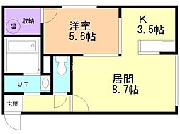 レジェンド2 1LDKの間取図画像