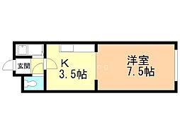 ふみぞの東陽ビル3ITマンションかがやき 1Kの間取図画像
