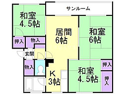 若草501マンション 3DKの間取図画像