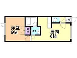 アンフィニ 1DKの間取図画像