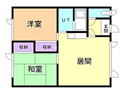 北斗星3号 2LDKの間取図画像