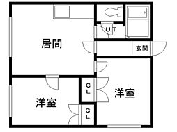 メゾンスガワラ 2LDKの間取図画像