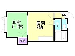 コーポ白蓮 1DKの間取図画像