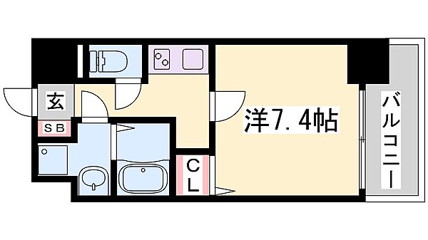 LEGESTA兵庫リバージュ 603｜兵庫県神戸市兵庫区本町１丁目(賃貸マンション1K・6階・24.56㎡)の写真 その2