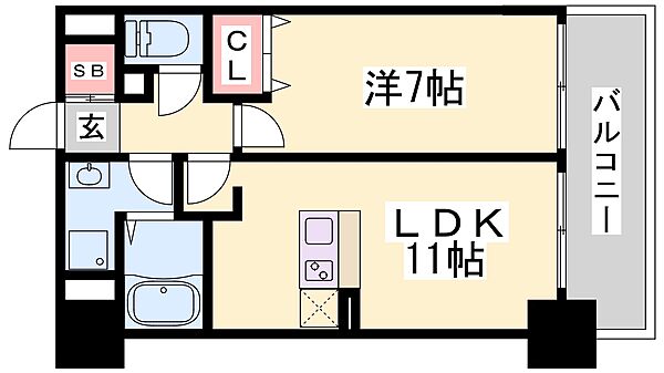 ＣＩＴＹＳＰＩＲＥ新神戸 409｜兵庫県神戸市中央区生田町３丁目(賃貸マンション1LDK・4階・38.97㎡)の写真 その2