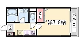 ラ・ポルテ藤原台 1階1Kの間取り