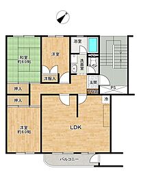 船橋ハイツ6 3LDKの間取図画像