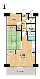 ライオンズガーデン津田沼 2LDKの間取図画像