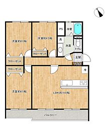 千種台ハイツC 3LDKの間取図画像