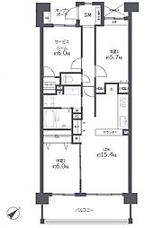コスモクラルテ西船橋 2SLDKの間取図画像