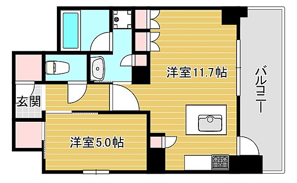 エステムプラザ南船場レジスタ 1203｜大阪府大阪市中央区南船場1丁目(賃貸マンション1LDK・13階・43.10㎡)の写真 その2