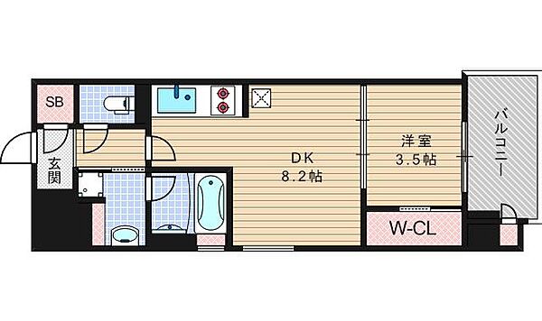 イニシアブランなんば ｜大阪府大阪市浪速区幸町2丁目(賃貸マンション1LDK・4階・34.41㎡)の写真 その2