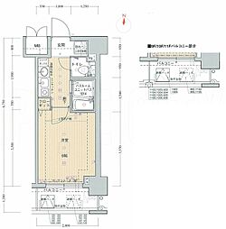 エステムコート梅田リトリーヴ 1Kの間取図画像