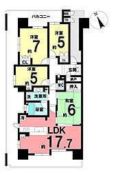 ゼルクタワー西尾 4LDKの間取図画像