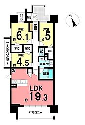 プレサンスロジェ西尾CL 3LDKの間取図画像