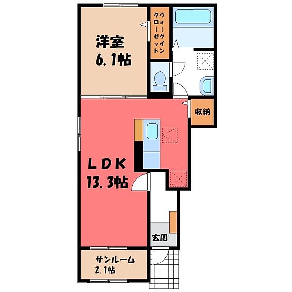 グレース ｜群馬県伊勢崎市太田町(賃貸アパート1LDK・1階・50.01㎡)の写真 その2