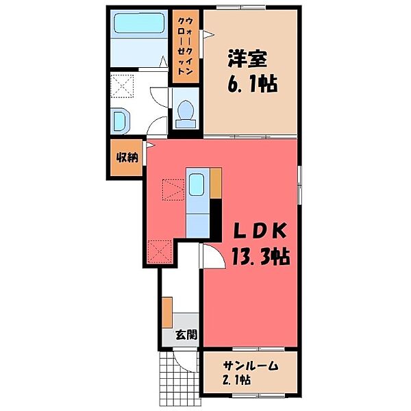 グレース ｜群馬県伊勢崎市太田町(賃貸アパート1LDK・1階・50.01㎡)の写真 その2