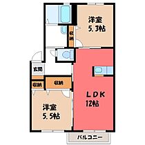 シャルル・アンレ  ｜ 群馬県伊勢崎市波志江町（賃貸アパート2LDK・2階・52.01㎡） その2