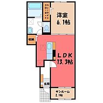 フォレスト B  ｜ 群馬県太田市大原町（賃貸アパート1LDK・1階・50.05㎡） その2