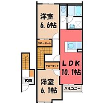 スカイピア  ｜ 群馬県太田市山之神町（賃貸アパート2LDK・2階・56.19㎡） その2