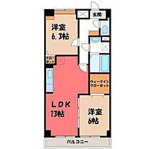 茨城県古河市旭町1丁目（賃貸マンション2LDK・1階・60.76㎡） その2