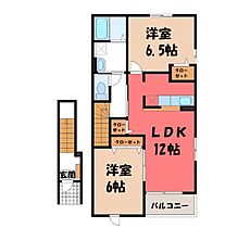 コンソラトゥール・II  ｜ 茨城県古河市諸川（賃貸アパート2LDK・2階・58.86㎡） その2