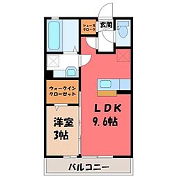 メゾンドクレール 1LDKの間取図画像
