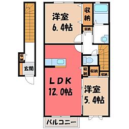 メゾン・ヴィクドワール1 2LDKの間取図画像