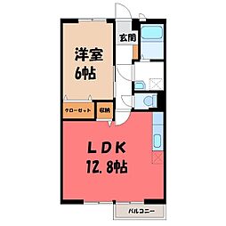 ファミールパレスA 1LDKの間取図画像