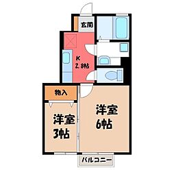 ル・シエルA 2Kの間取図画像