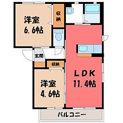 クレールメゾンA 2LDKの間取図画像