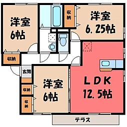 リビングタウン古河南A 3LDKの間取図画像