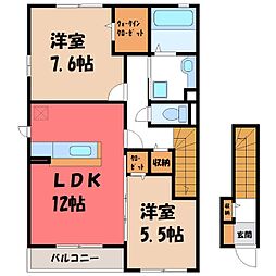 Sakura 2LDKの間取図画像