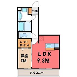 ラフィーネMatsunami 1LDKの間取図画像