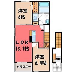 グレイス2 2LDKの間取図画像