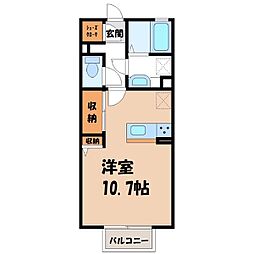 ミーティスB ワンルームの間取図画像