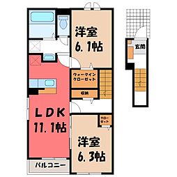 リバーセゾン古河 2LDKの間取図画像