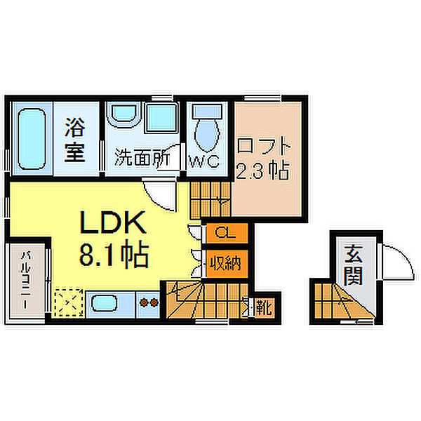 FERIO中村 ｜愛知県名古屋市中村区道下町４丁目(賃貸アパート1LDK・3階・23.54㎡)の写真 その2