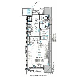 ディアレイシャス名古屋太閤通III 13階1Kの間取り