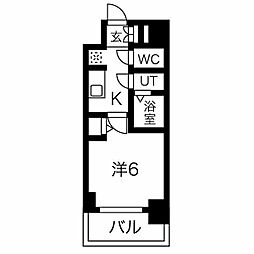 メイクス今池PRIME 7階1Kの間取り