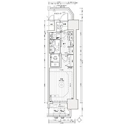 エステムコート名古屋ライブゲート 12階1Kの間取り