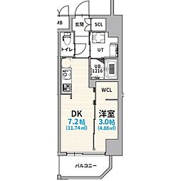 GranVia浄心 6階1SLDKの間取り