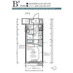 ディアレイシャス名古屋大須通 1Kの間取図画像