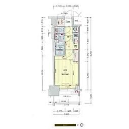 プレサンスNAGOYAファスト 1Kの間取図画像