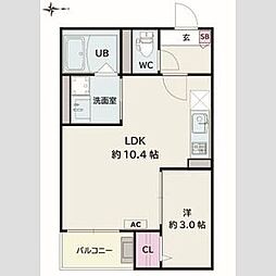 Jack shohoV 1LDKの間取図画像