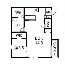 Toyoda Fika 1LDKの間取図画像
