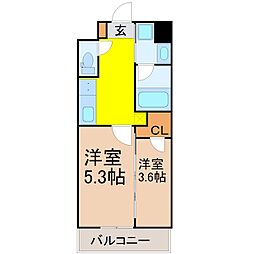 S-RESIDENCE烏森aureate(オリート) 2Kの間取図画像