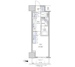 パークアクシス名駅南グランデ 1Kの間取図画像